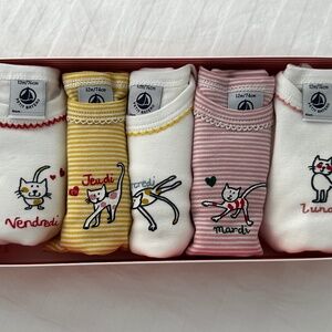 New in Box - Petit Bateau - long sleeve baby girl onesies - 12 months